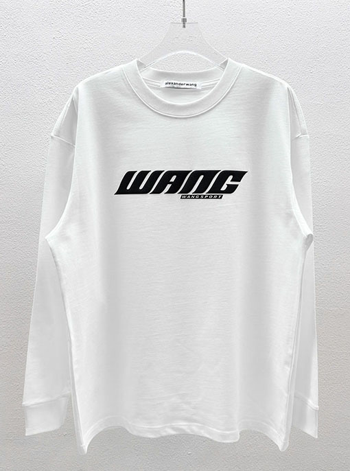 アレキサンダーワン Alexander Wang 胸に厚のフォームデザインとロゴが入った長袖シャツ