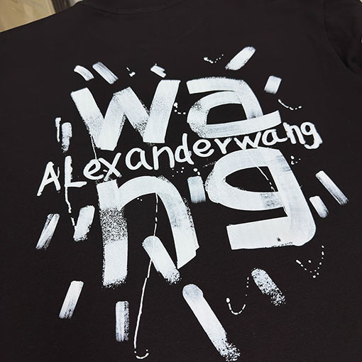 アレキサンダーワン Alexander Wang 新モデル文字ロゴデジタル直噴長袖シャツ