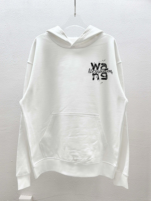 アレキサンダーワン Alexander Wang フロントとバックにデジタルダイレクトプリントをしたフード付きスウェットシャツ
