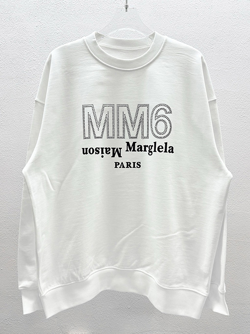 マルタンマルジェラ Maison Margiela MM6 ラインストーンレタークルーネックスウェットシャツ