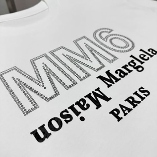マルタンマルジェラ Maison Margiela MM6 ラインストーンレタークルーネックスウェットシャツ