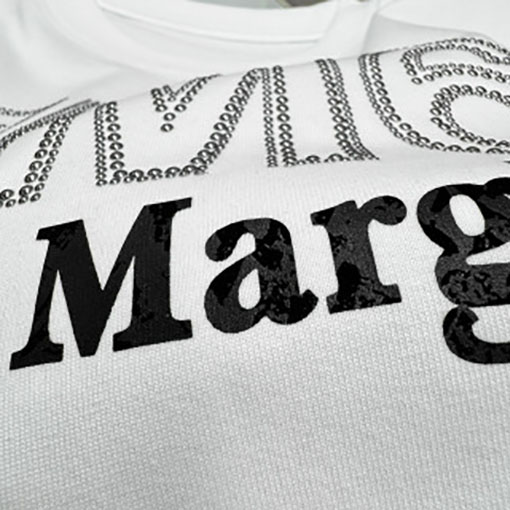 マルタンマルジェラ Maison Margiela MM6 ラインストーンレタークルーネックスウェットシャツ