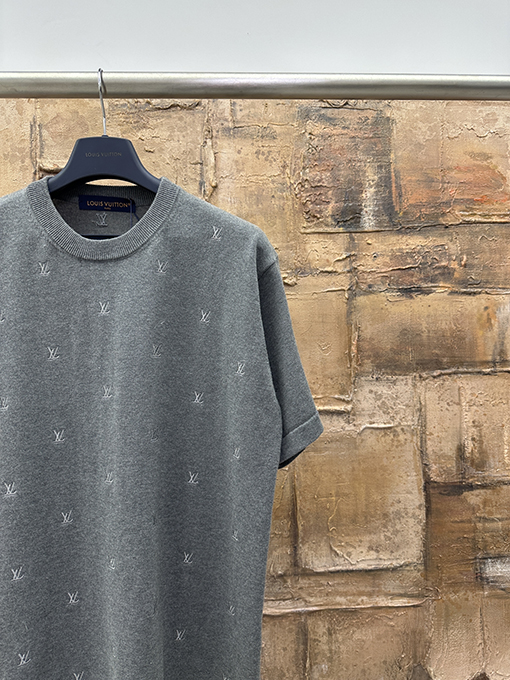ルイヴィトン 刺繍ニット半袖Tシャツ