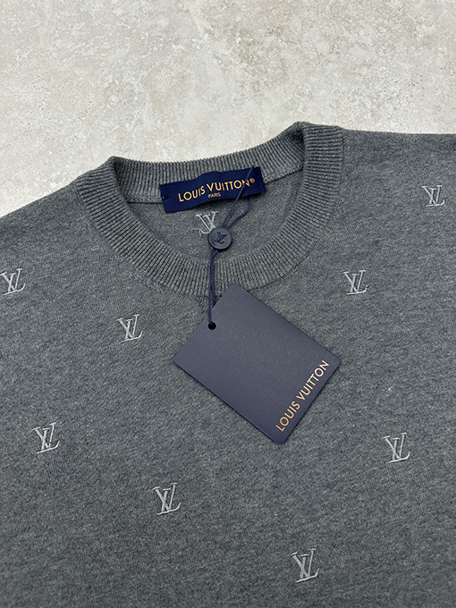 ルイヴィトン 刺繍ニット半袖Tシャツ