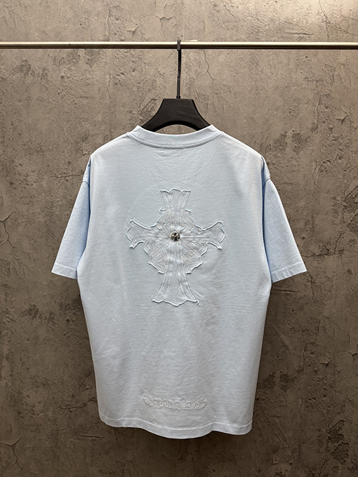クロムハーツ アメリカンスタイルのレーザー刺繍カップル半袖Tシャツ