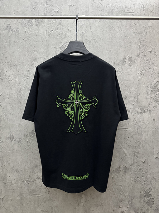 クロムハーツ アメリカンスタイルのレーザー刺繍カップル半袖Tシャツ