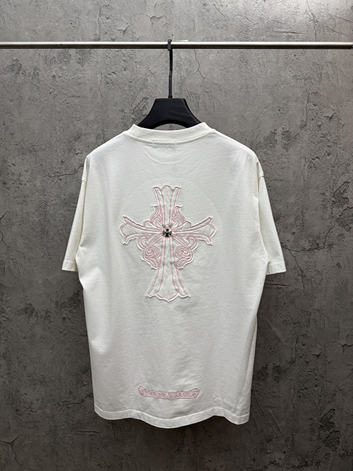 クロムハーツ アメリカンスタイルのレーザー刺繍カップル半袖Tシャツ