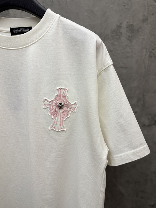 クロムハーツ アメリカンスタイルのレーザー刺繍カップル半袖Tシャツ