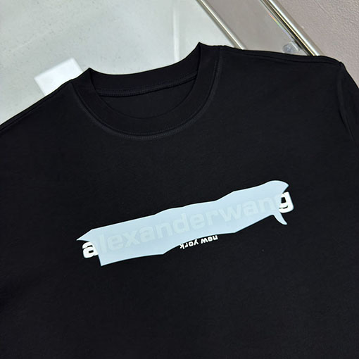 アレキサンダーワン Alexander Wang 新しいロゴ厚のプリントトップス半袖Tシャツ