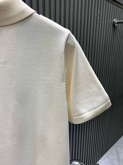 グッチ シルケットコットンニットの襟付き半袖ポロシャツ
