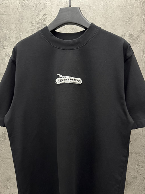 クロムハーツスーパーコピー 新作アップリケクロスステッチタッセル半袖Tシャツ