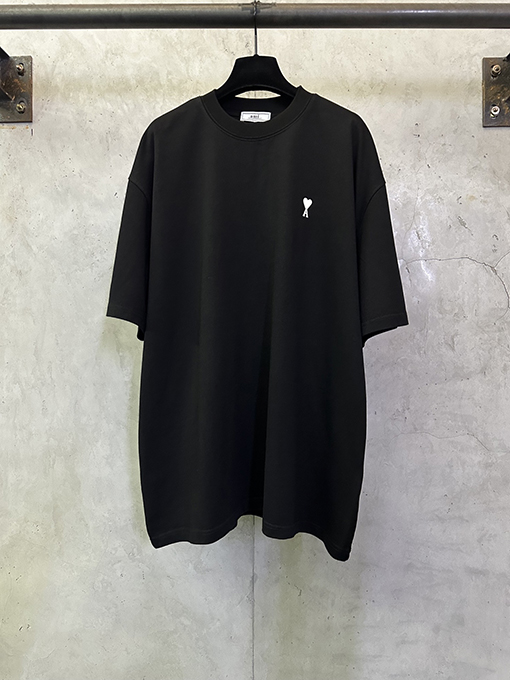 アミ ハートプリントのヘビーウェイト半袖Tシャツ