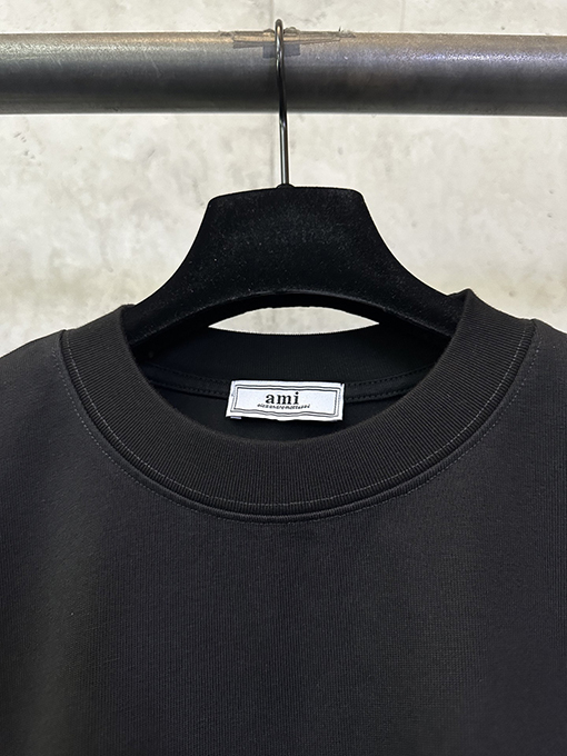 アミ ハートプリントのヘビーウェイト半袖Tシャツ