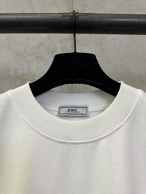 アミ ハートプリントのヘビーウェイト半袖Tシャツ