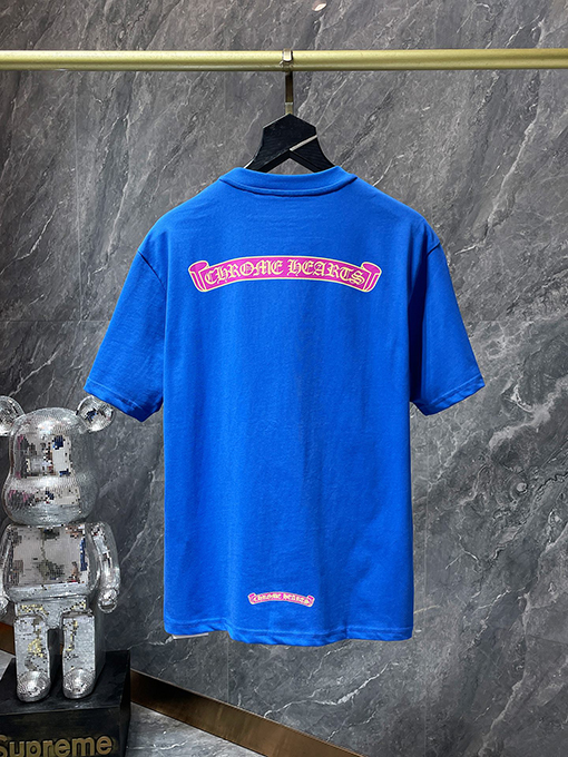 クロムハーツ ドーパミンブルーピンクローラー半袖Tシャツ