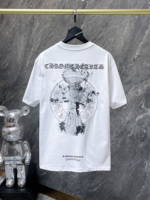 クロムハーツスーパーコピー サンスクリット刺繍クロス半袖Tシャツ