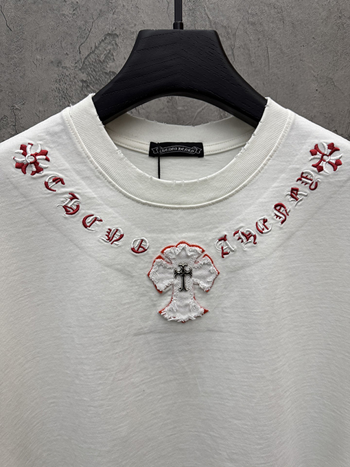 クロムハーツコピー Brunello Cucinelli ロゴプリント半袖Tシャツ