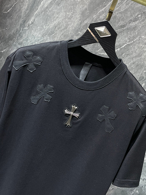 クロムハーツ ヘビーデューティーパッチワークレザークロス半袖Tシャツ
