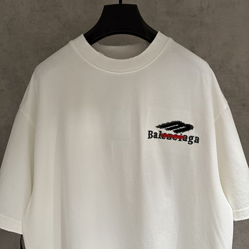 バレンシアガ Balenciaga クラシックな刺繍半袖Tシャツ