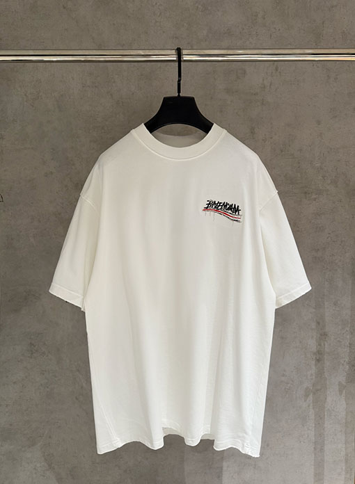 バレンシアガスーパーコピー Balenciaga ロゴ刺繍半袖Tシャツ