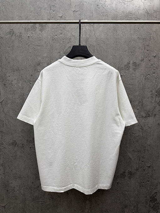 クロムハーツコピー 4 層アップリケクロスステッチ半袖Tシャツ