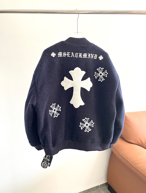 クロムハーツスーパーコピー ウール刺繍ロゴ厚手ベースボールジャケット