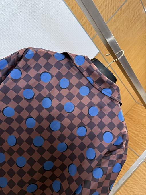 ルイヴィトン チェック柄水玉模様の半袖シャツ