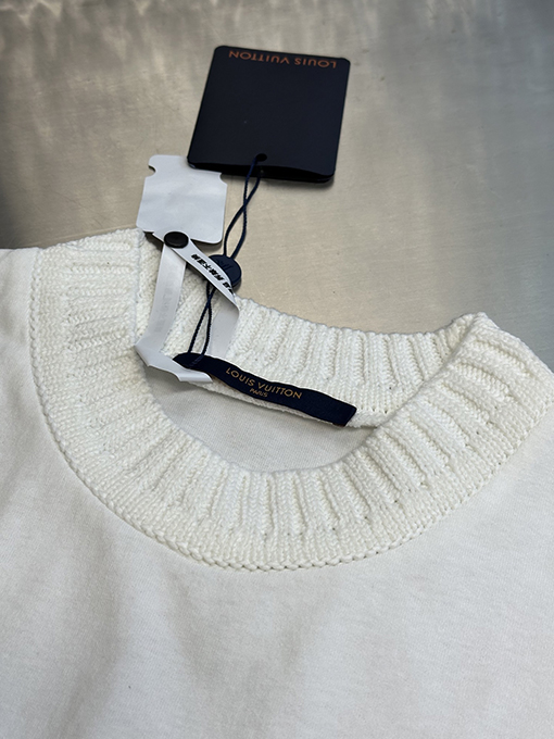 ルイヴィトンスーパーコピー LOUIS VUITTON レター刺繍クルーネック半袖Tシャツ