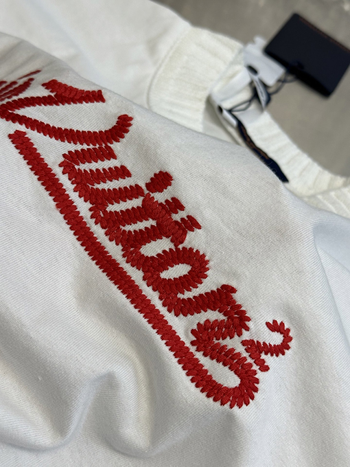 ルイヴィトンスーパーコピー LOUIS VUITTON レター刺繍クルーネック半袖Tシャツ