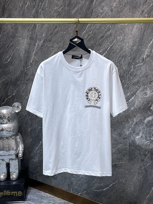 クロムハーツ クラシックな馬蹄のフロックレタリング半袖Tシャツ