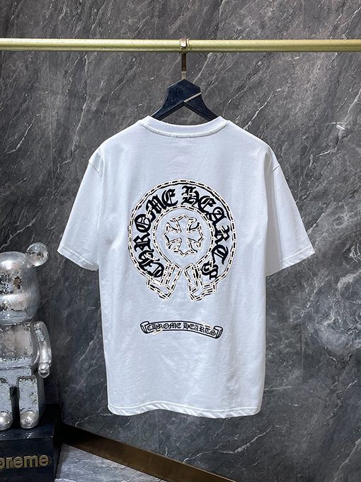 クロムハーツ クラシックな馬蹄のフロックレタリング半袖Tシャツ