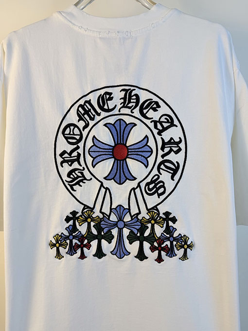 クロムハーツ 新作ダブルヤーンピュアコットン半袖Tシャツ