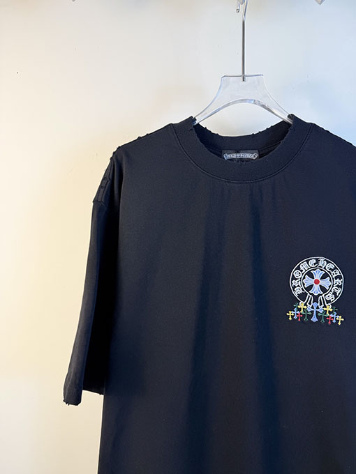クロムハーツ 新作ダブルヤーンピュアコットン半袖Tシャツ