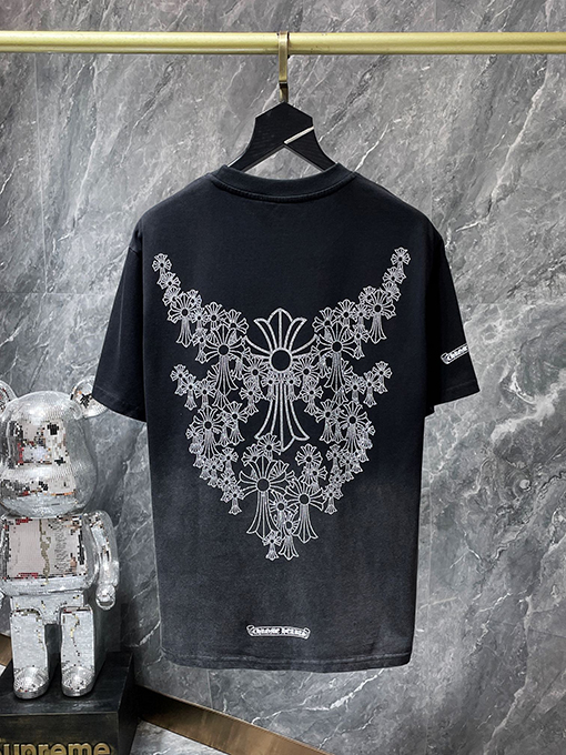 クロムハーツ サンスクリットクロスラインストーングラデーションウォッシュ半袖Tシャツ