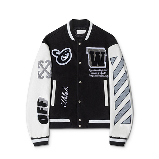 オフホワイトスーパーコピー off white 新モデル刺繍パッチワークベースボールジャケット