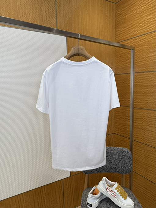 ロエベコピー ロゴ刺繍クルーネック半袖Tシャツ