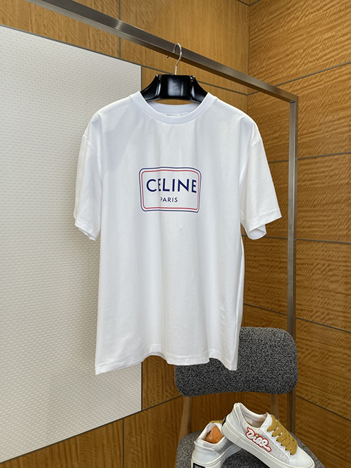 セリーヌ CELINE プリントクルーネック半袖Tシャツ