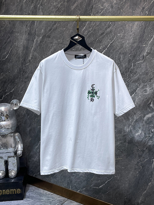 クロムハーツ グラフィティサンスクリットい古しの馬蹄刺繍半袖Tシャツ