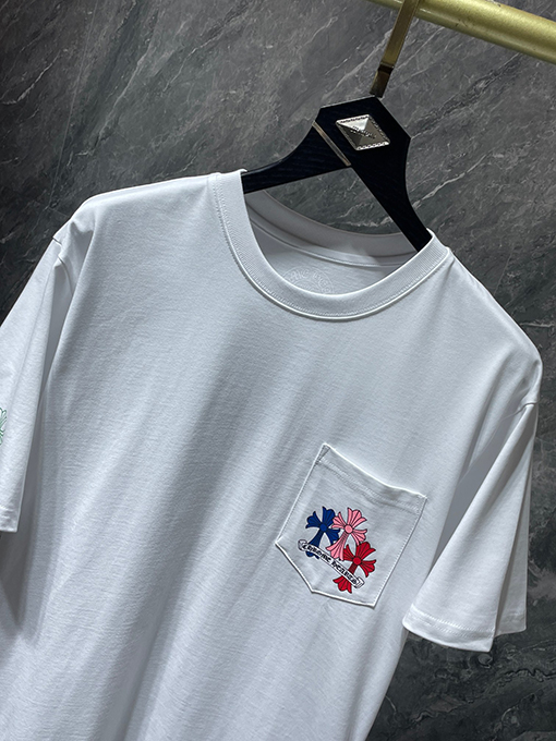 クロムハーツ クラシックなカラフルファントムクロスレターフローラル半袖Tシャツ