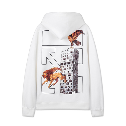 オフホワイト off white 460g ルーズフィット フード付きスウェットシャツ