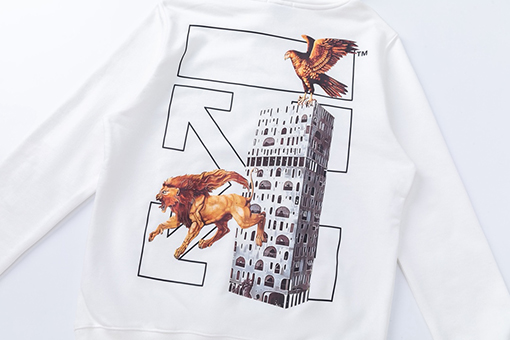 オフホワイト off white 460g ルーズフィット フード付きスウェットシャツ