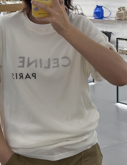 セリーヌ CELINE ダブルレイヤークルーネック半袖Tシャツ