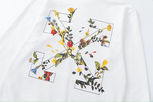 オフホワイト off white 新しい花柄アローフード付きスウェットシャツ