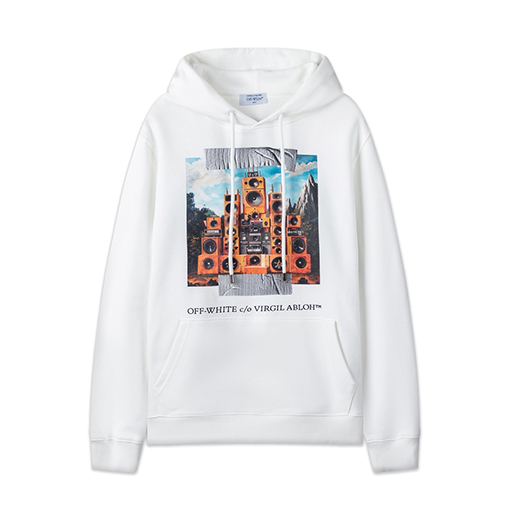 オフホワイト off white 460g ルーズフィット フード付きスウェットシャツ