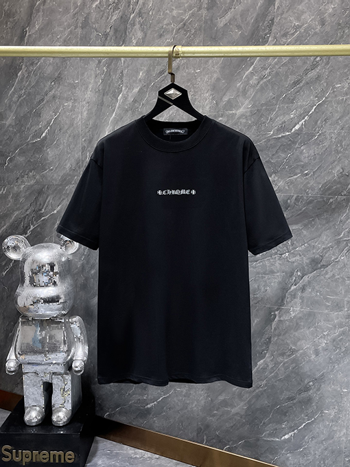 クロムハーツ 大剣サンスクリット刺繍アップリケ半袖Tシャツ