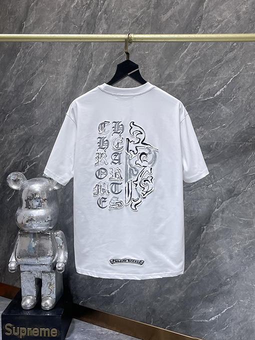 クロムハーツ 大剣サンスクリット刺繍アップリケ半袖Tシャツ
