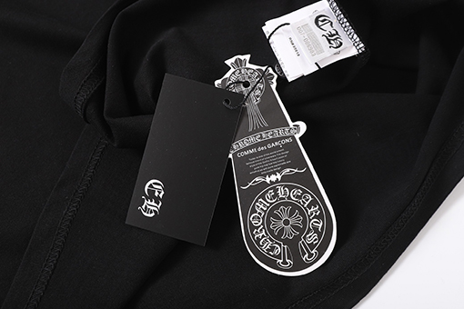 クロムハーツ 白ピンク黒ピンクの馬蹄の十字架サンスクリットのプリント半袖Tシャツ