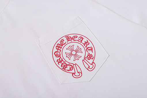 クロムハーツ 白ピンク黒ピンクの馬蹄の十字架サンスクリットのプリント半袖Tシャツ
