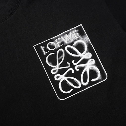 ロエベ LOEWE 刺繍文字とフェイクポケット付きフォームプリントタイダイ半袖Tシャツ