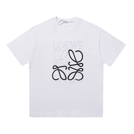 ロエベ LOEWE ツートンのクラシックロゴ刺繍半袖Tシャツ